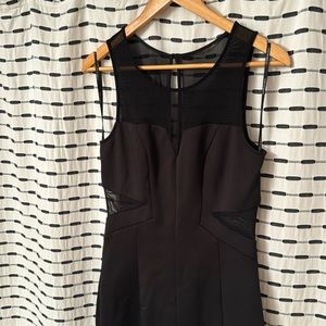 Guess lace cut out black midi dress